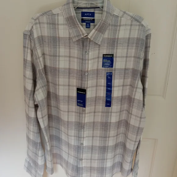 men's apt 9 stretch flannel untucked fit shirt